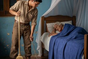 Once, as we were leaving the hospital, she took my hand and said to me in a soft voice: