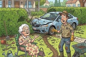 My neighbor was working in his yard