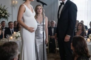 My husband knocked my hand aside in front of 120 guests and sneered, “Don’t embarrass me—you’re just a baby carrier.” For one brutal second, the room kept breathing like nothing had happened while my entire world split open behind my smile. I held my expression, took the microphone