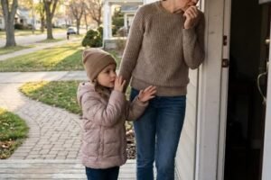 My husband had been staying at his mother’s house to look after her. Wanting to surprise him, I arrived with our 7-year-old daughter without telling him first. When we reached the house, the front door was slightly open. My daughter peeked inside, then gently pulled my sleeve and whispered, “Mom… look. But be quiet.”