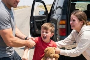 My husband calmly unstrapped our toddler and set us on the pavement. “Brian, have you lost your mind?” I shouted. Yet when he sped off and I saw that every bag in the trunk belonged to him, not me, clarity cut through the panic—this wasn’t a fight. It was an exit strategy.
