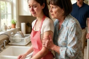 I used to think my wife was just clumsy—always brushing off the bruises on her wrists with, “I bumped into something, it’s nothing.” Then the kitchen camera showed my mother crushing her wrist and whispering, “Don’t let my son find out.” I replayed it three times, and what made my bl:ood run cold wasn’t just that moment