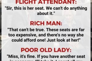 He made fun of an old woman in business class — but then the pilot said something that made everyone cry.