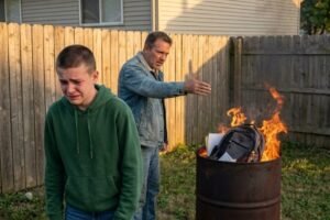 I watched my father throw my clothes, my books, and the last photo of my mother into the fire like my life meant nothing. Then he looked at me and said, “This is what happens when you disobey me.”