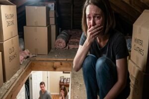 My sister called me at midnight and whispered, “Turn off every light. Go to the attic. Don’t tell your husband.” I thought she was losing her mind — until I looked through the floorboards….