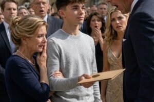 I gave birth at 41 and my husband left me for an 18-year-old girl… fifteen years later, at an admission ceremony, my son destr0yed his pride in just three seconds.