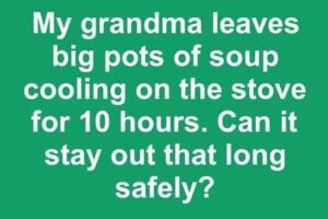 My grandmother leaves soup cooling on the stovetop all day. Can it be left out that long without risk?