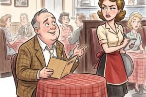 A man goes into a restaurant