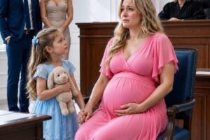 Eight Months Pregnant, She Gave Her Ch3ating Husband Everything In Court — Until A Six-Year-Old Girl Walked In With A Stuffed Rabbit And Revealed His Secret.