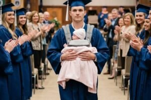 Brave High School Graduate Silences Mocking Crowd While Holding Newborn Daughter