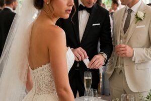 At my wedding, I caught my brother slipping something into my glass. I didn’t scream or panic. I quietly switched our drinks. Then he lifted his toast, smirked, and said, “Congrats, little sister. My surprise is coming soon.”