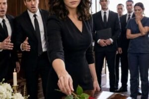 At my father’s funeral, my brothers stood beside his coffin and mocked the black dress I had borrowed. “Dad left everything to us,” the oldest whispered. “You’ll leave here with nothing.”