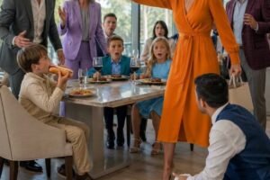 My brother gave my son a hotdog while his kids ate 0 steaks, and mom told me I should have packed food, so when the waiter returned, I stood up and made one announcement that silenced everyone…