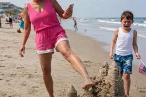 An Entitled Woman Kicked My Son’s Sandcastle Into the Ocean Because It ‘Ruined Her View’ – Twenty Minutes Later, the Lifeguard Walked Straight Toward Her Carrying a Golden Box