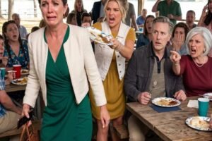 At my husband’s family reunion, my stepdaughter called me “the help” while everyone laughed. My husband stayed silent, so when his mother ordered me to apologize or leave, I walked out—leaving behind something that changed everything.