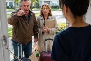 My parents came to my doorstep demanding to be let in, saying I owed them my home for raising me. I did not argue. I just told them to stay exactly where they were, because the police would be there soon.