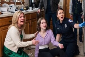 “Stop pretending,” my mom snapped while I was gasping for air at the kitchen sink. My uncle said I was only trying to avoid washing dishes. But when the paramedic checked my pulse, his face changed instantly—and his shout for a stretcher turned the whole room into chaos.