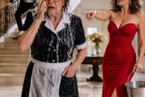 I disguised myself as a housekeeper to test my son’s fiancée before their wedding. The moment she saw my worn uniform, she sneered, “You look disgusting. Someone needs to wash the filth off you.”
