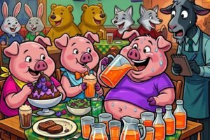 A Simple Restaurant Night for Three Little Pigs Ended With a Clever Joke