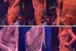 The moment Shakira leaves the stage after noticing that…
