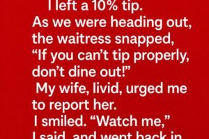 A Ten Percent Tip Drew a Harsh Shout Then a Note That Changed the Night